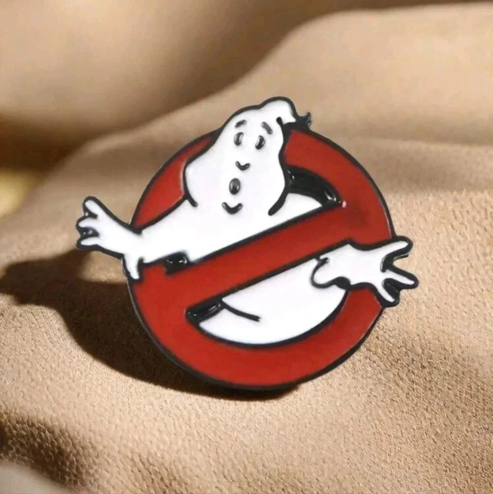 Ghostbusters vintage style red white enamel brooch pin accessories backpack wom